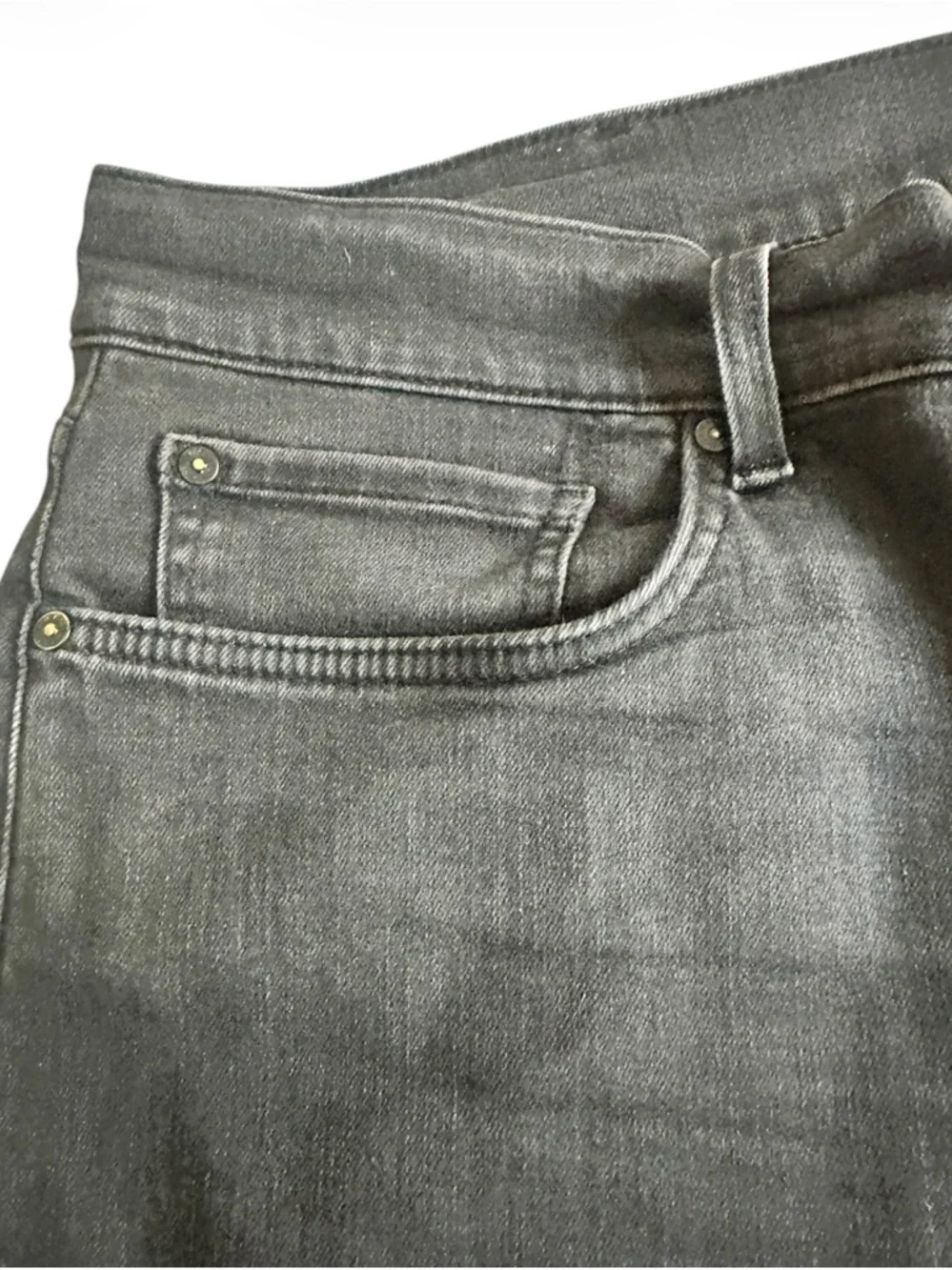 7 For All Mankind LA Men's Straight Black Jeans - Picture 7 of 12